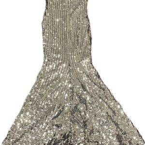 CBR Strapless Silver Sequin Dress